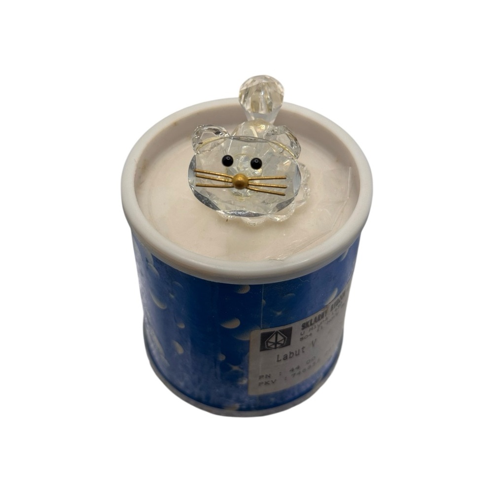 Sklarny Vintage crystal cat from Czech Republic
